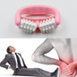 Ergonomic plastic cellulite roller for full body massage.