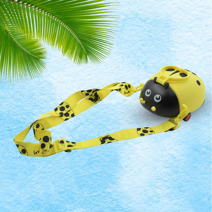 Easy-to-carry portable kids water bottle featuring a bug design and straw.