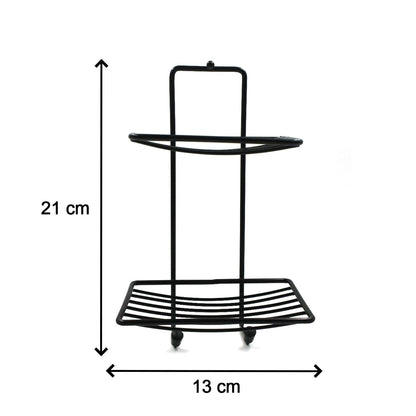 Close-up of the compact 2-layer stainless steel soap holder.