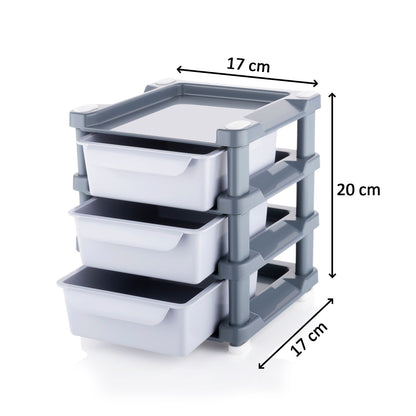 A neat arrangement of cosmetics stored in the practical 3-layer drawer.