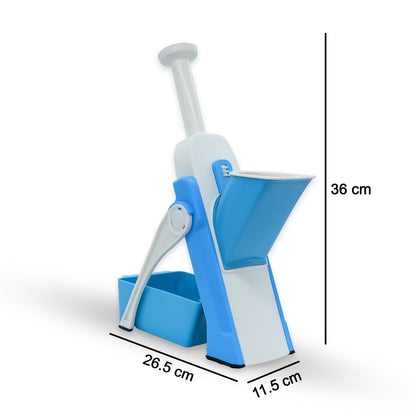 Multi-functional chopper with collection container.