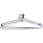 Set of 12 stainless steel cloth hangers neatly arranged, showcasing their sleek design.