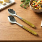 Premium stainless steel dining spoon set with glitter handles, pack of 2
