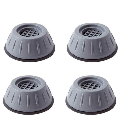 Washing machine securely placed on the durable anti-walk pads, highlighting floor protection.