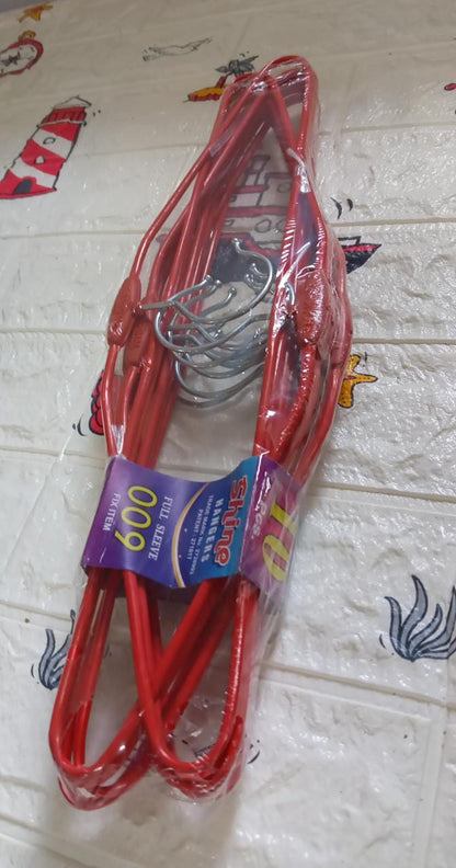 Group of durable stainless steel hangers, ideal for keeping clothes wrinkle-free and organized.
