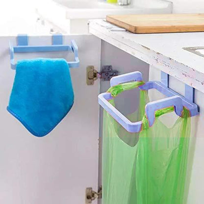 Compact rack holder designed for various plastic garbage bags.