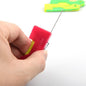 Multicolor automatic needle threader on a clean white background.