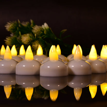 Flameless tea lights suitable for pool decor