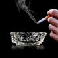 Sanford round cigar ashtray, showcasing its clear glass and elegant design.