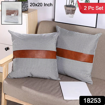 Two decorative 20x20 inch pillow covers with invisible zippers