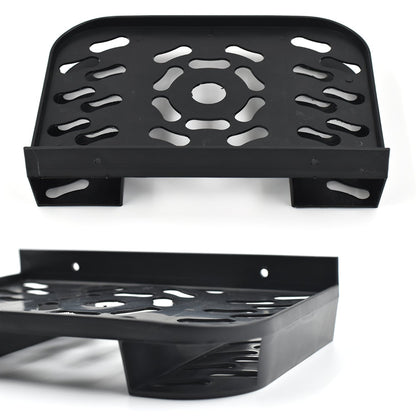 Compact wall shelf for TV setup boxes and other technical devices.