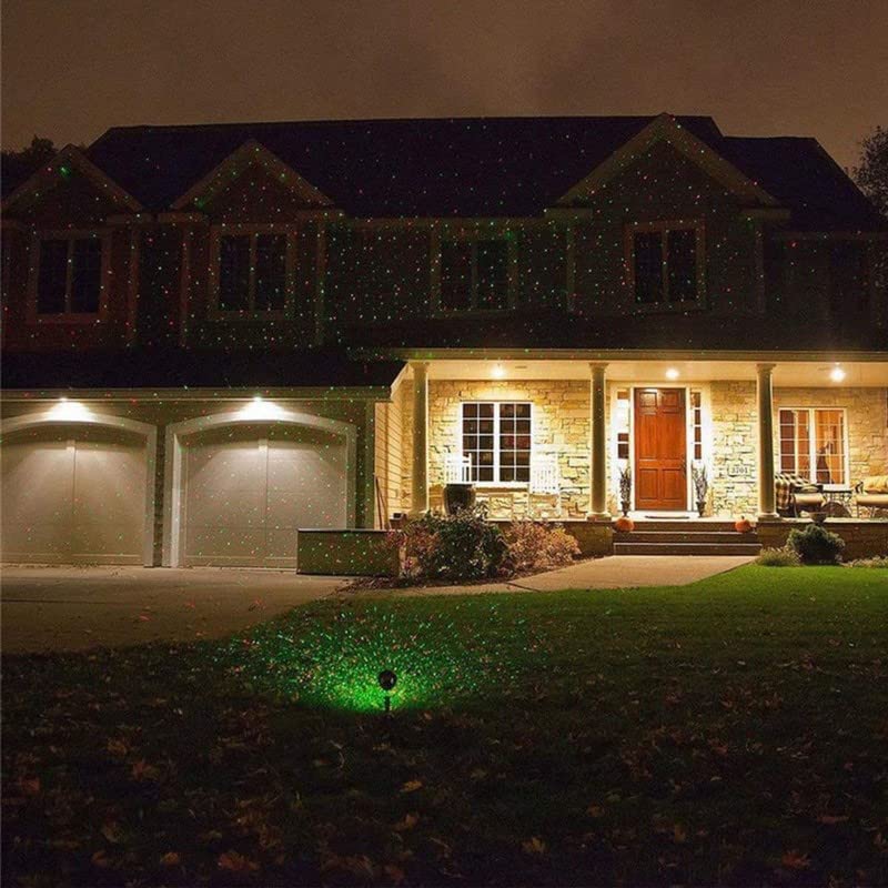 Multicolor laser light projector creating a festive atmosphere for Diwali and Christmas.