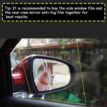 Waterproof mirror film enhancing safe driving by preventing fog on mirrors
