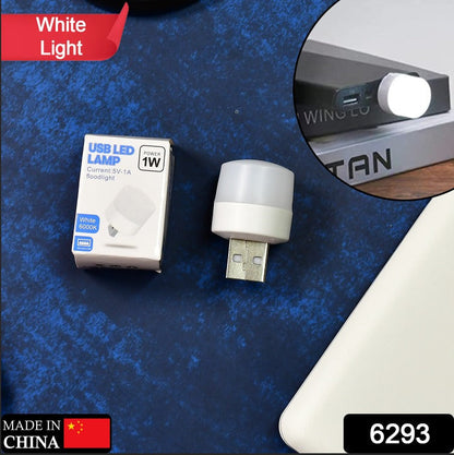 Close-up of the mini plug-in LED light, ready for a USB port connection.