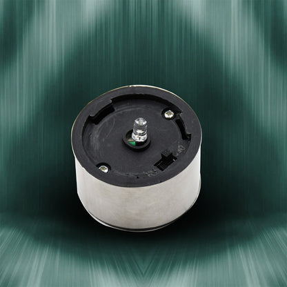 The round silver and black solar cap of the LED light is shown with a clear LED bulb in the center.