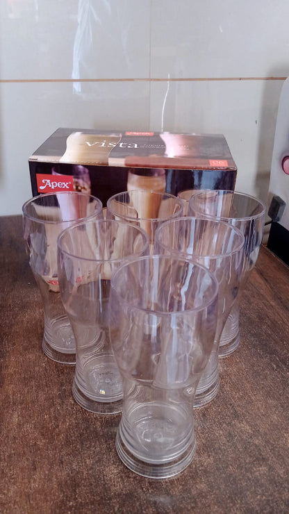 Stacked view of Vista pitcher glasses showing compact and durable design