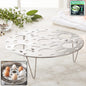 Stainless steel round egg steamer rack and folding trivet stand for pot (1 pc)