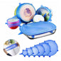 Tidy Table reusable silicone stretch lids sealing various food containers.