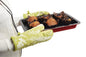 Red and white patterned Heat Proof Oven Glove for kitchen baking.