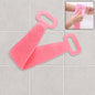 Eco-friendly silicone back scrubber and shower brush in a bathroom setting.