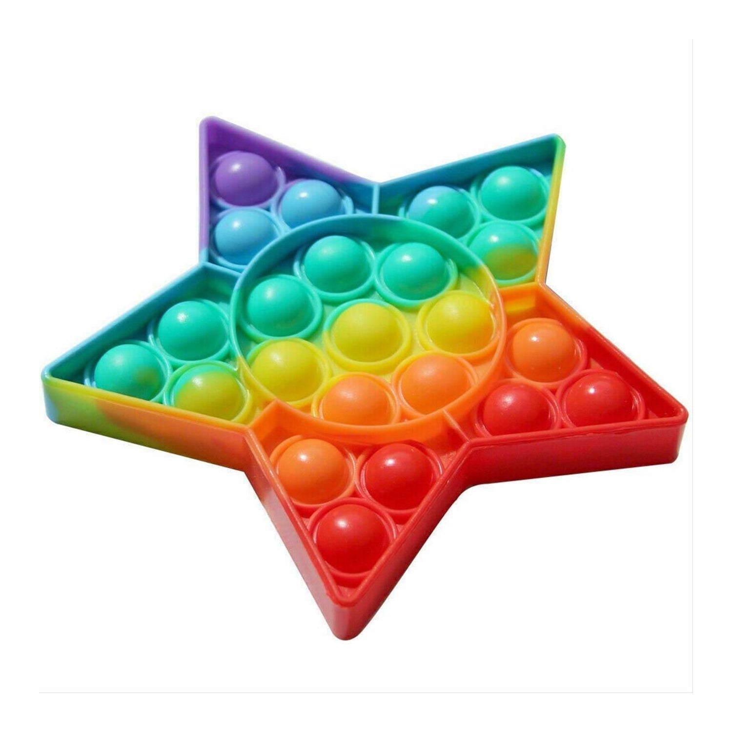 Close-up shot of the Star Fidget Toy, detailing its smooth texture and star points.