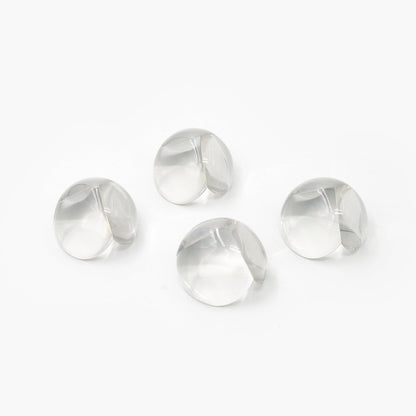 Effective clear corner protectors on a table edge, pack of 4.