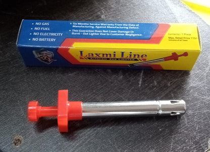 Person holding the stainless steel gas lighter, demonstrating its practical use.