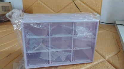 Multi-drawer transparent jewellery organizer with 9 sections