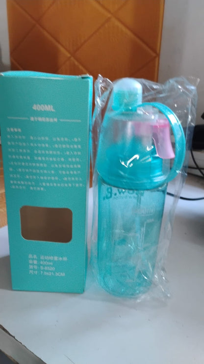 Side profile of 2-in-1 mist spray water bottle highlighting compact size