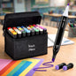Vibrant sketch marker set with dual tips for detailed and broad strokes