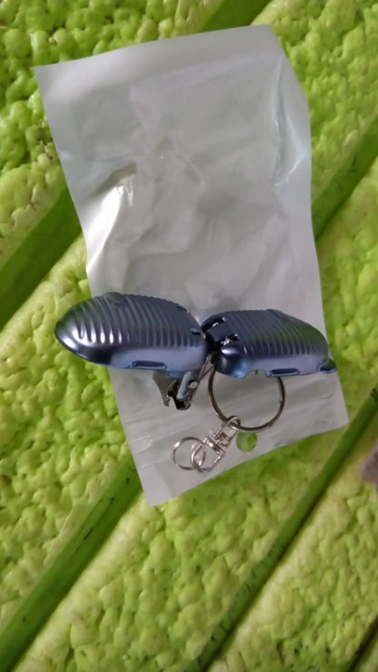 Lifestyle shot of the keychain nail clipper in a travel setting.