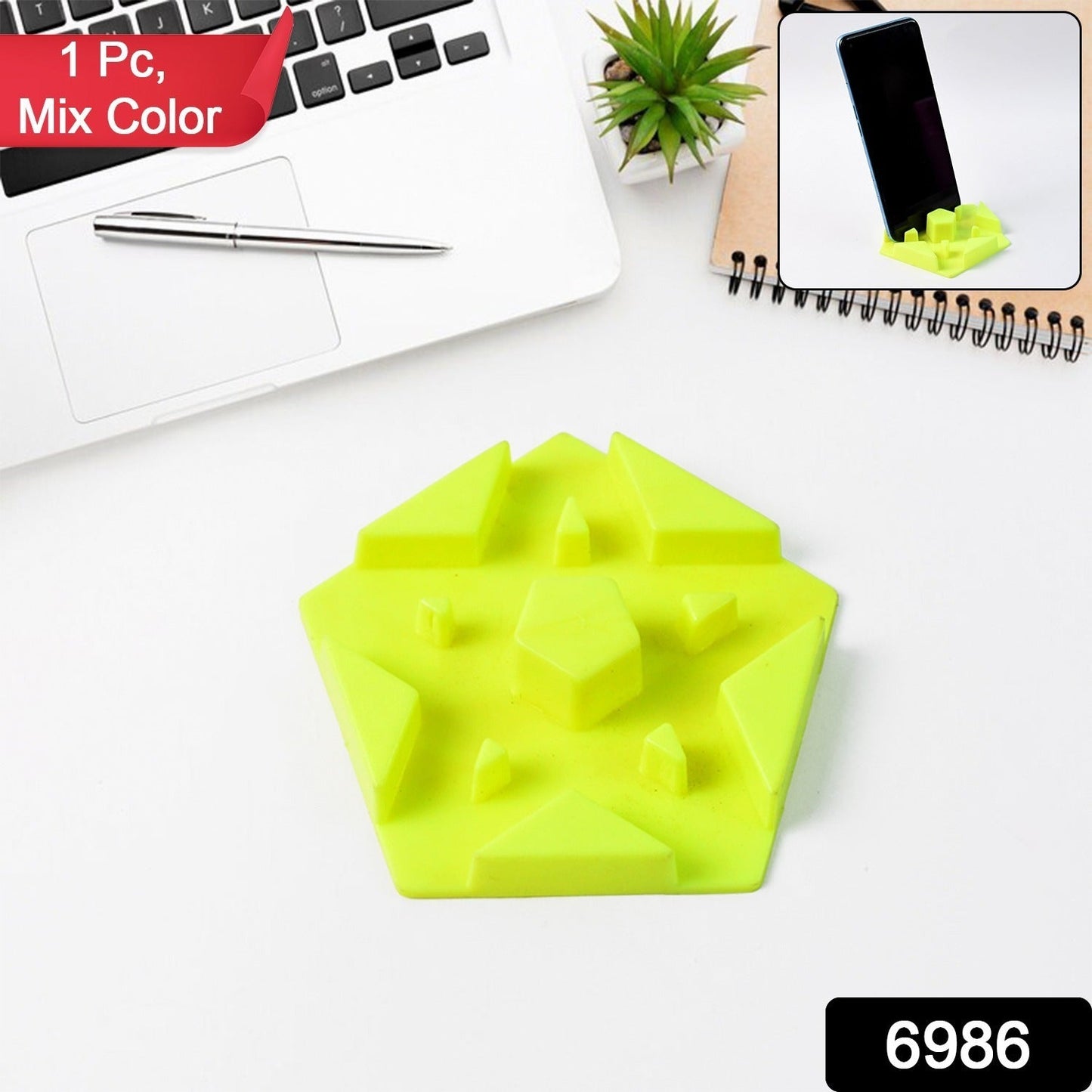 Adjustable multi-angle plastic mobile phone holder displaying random vibrant color