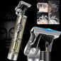 Close-up of a professional hair trimmer for men with adjustable blades.