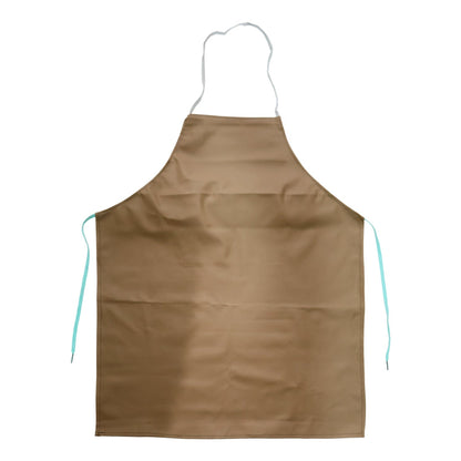 Protective kitchen apron showcasing long waist ties