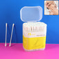 Box of premium ultra-soft baby cotton swabs with double-tip safety design