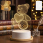 Front view of 3D Teddy Bear LED Night Lamp with heart