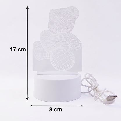 Fully lit 3D teddy bear LED night lamp