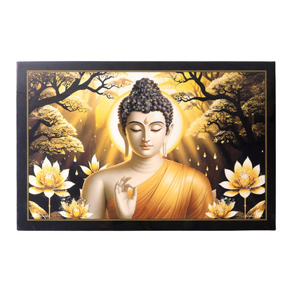 Framed Lord Buddha painting enhancing positivity and peace in home or yoga studio