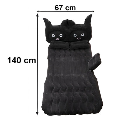 Folded car air mattress for compact storage