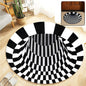 3D optical illusion round rug with vortex pattern for modern home décor