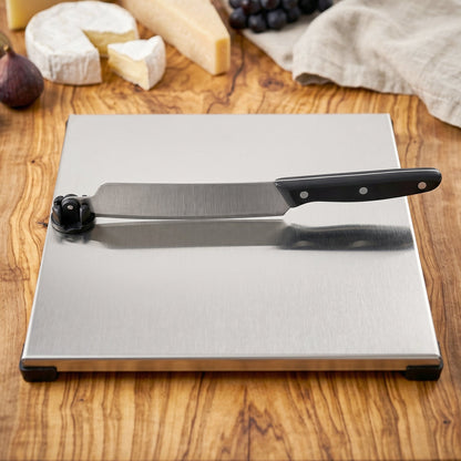 Stainless Steel 2 In 1 Cutting and Chopping Board with Built In Knife (1 Set) view 7