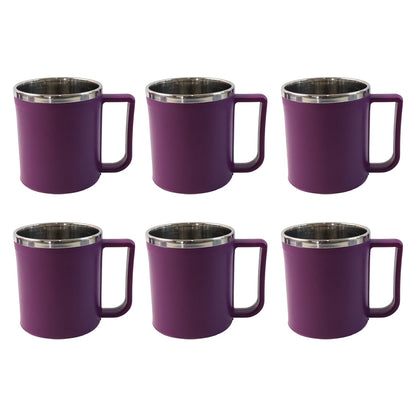 Coffee mug with stainless steel inner lining and sleek outer finish