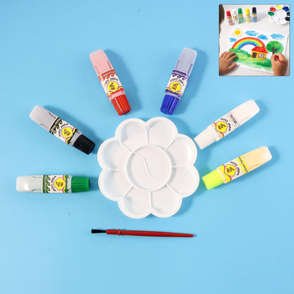 Kids water colour painting set with brush and vibrant colours