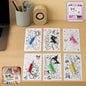 Kuromi-themed kids coloring book set with 6 sheets and 6 bright markers