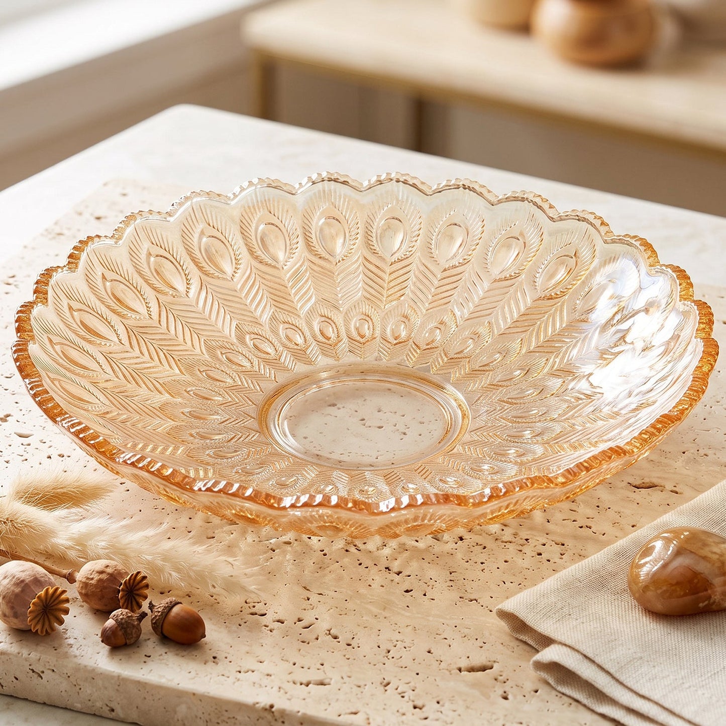 Reusable glass serving plate for snacks and appetisers