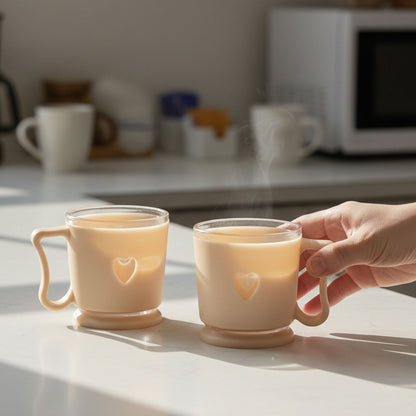 Mini tea coffee mugs arranged elegantly for a gathering