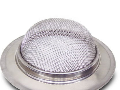 The versatile stainless steel drain protector, preventing food waste.