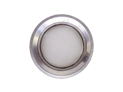 Side angle view of the durable stainless steel sink accessory.