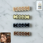 Set of four elegant design hair clips with wavy text patterns