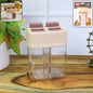 Dual chamber salt and pepper dispenser with transparent body and flip lids